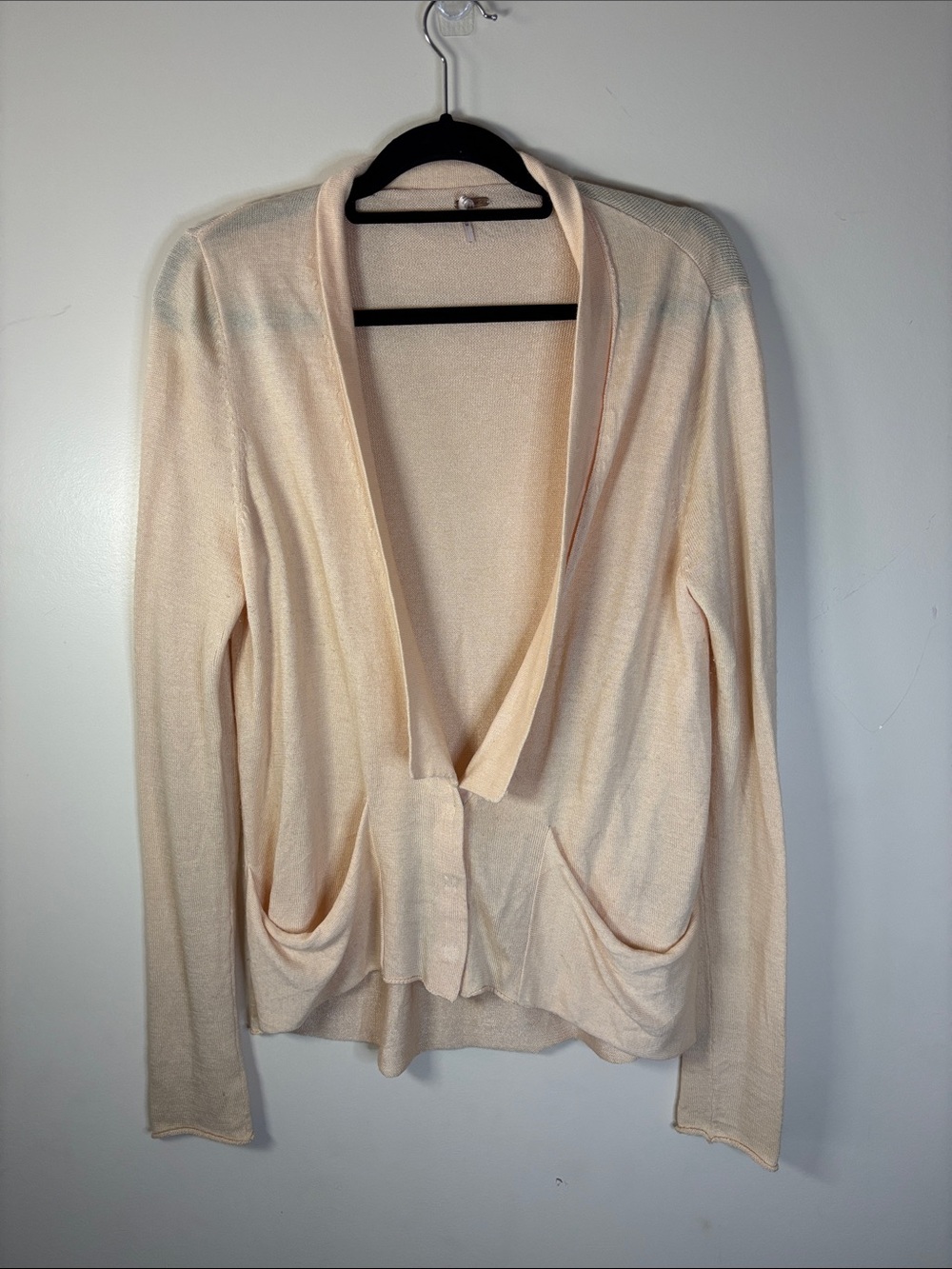Free People Peach Open-Front Women's Cardigan